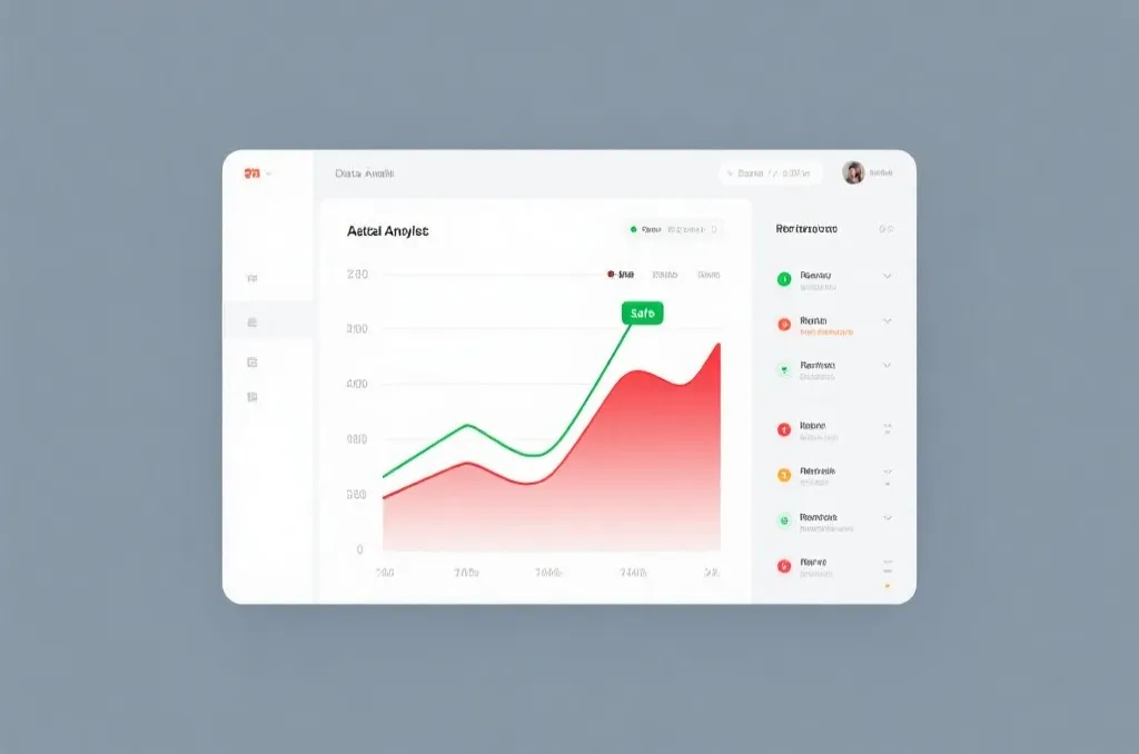 Clean data analysis dashboard showing safe and risky zones for financial risk management